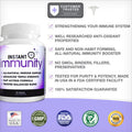 Instant Immunity 20in1 Immune System Booster Wellness Formula with Cats Claw Quercetin Vitamin C and Olive Leaf Extract 60ct
