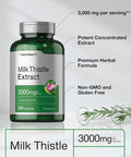 HorbAach Milk Thistle Supplement 3000Mg 300 Capsules Herbal Extract Non-Gmo, Gluten Free