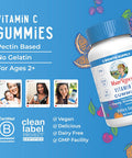Maryruth Organics Vegan Vitamin C Gummies | 2 Month Supply | Immune Support Supplement | Adults & Kids Vitamin C | Chewable Vitamin C Gummy Vitamins | Non GMO | Pectin Based | 60 Count