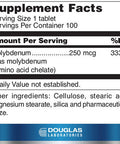 Douglas Labs, Molybdenum 250 mcg, 100 tabs
