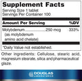 Douglas Labs, Molybdenum 250 mcg, 100 tabs