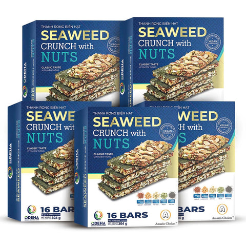 Seaweed Crunch with Nuts Classic TasteÃ¢â‚¬â€œ Amazin Choices Vegan Snack Bars with Cashews, Almonds & Pumpkin Seeds Ã¢â‚¬â€œ Premium Asian Chips Ã¢â‚¬â€œ Seaweed Sheets Ã¢â‚¬â€œ Sandwich Seaweed Ã¢â‚¬â€œ Variety Pack