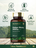 Carlyle Ginkgo Biloba | 3000mg Per Serving | 200 Tablets Extra Strength | Vegetarian | Non-GMO & Gluten Supplement | Tahoe Nutritionals