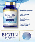 Carlyle Biotin 10000Mcg | 300 Softgels | Max Strength | Non-Gmo, Gluten Free Supplement