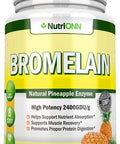 Bromelain - 500mg - 2400 GDU - 120 Vegetable Capsules - Pure Pineapple Enzyme Extract - Supports Digestion and Nutrient Absorption - Great for Recovery and Joint Health