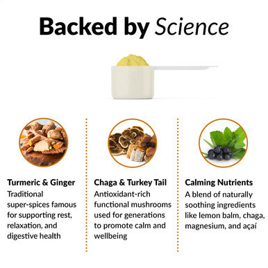 Force Factor Organics Golds Superfood Powder to Improve Rest and Relaxation, Turmeric Curcumin and Mushroom Supplement with Turkey Tail Mushroom, Chaga, and Ginger, Soothing Citrus, 30 Servings