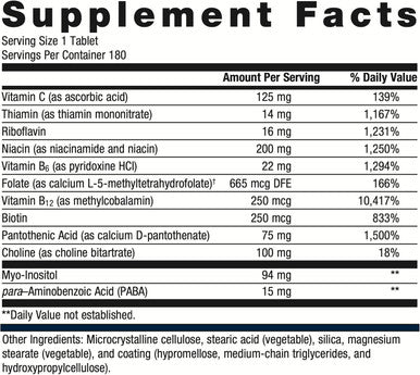 Metagenics Glycogenics - B Vitamin Complex - Energy Support & Healthy Stress Response - with Vitamin B6 & B12 - Vegetarian & Gluten- - 180 Count