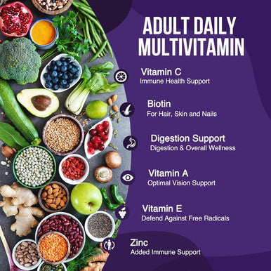Multivitamin Gummies - Nature'S Daily Gummy Multivitamins For Adults, Women & Men With Vitamins A, C, E, B6, B12, And Minerals - Natural Multi Vitamin Supplement, Non-Gmo, Berry Flavor - 120 Gummies