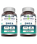 Amazing Formulas Dhea Supplement | 100 Mg | 120 Tablets | Non-Gmo | Gluten Free | Made In Usa (Pack Of 2)