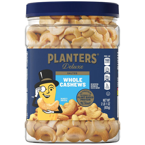 PLANTERS Fancy Whole Cashews with Sea Salt 26 Ounces ( Pack of 1) Resealable Jar Made with Simple Ingredients Good Source of Vitamins and Minerals Kosher (Packaging May Vary)