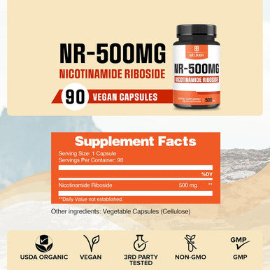 Nad+ Supplement With Nicotinamide Riboside 500Mg - Cellular Energy & Repair, Healthy Aging, Wellness - 90 Capsules - 3 Month Supply
