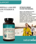 Naturewise High-Potency 1000Mg Omega 3 With 600Mg Epa, 400Mg Dha, & Vitamin E - Supplement For Heart, Brain, Eye, Joint, Bone