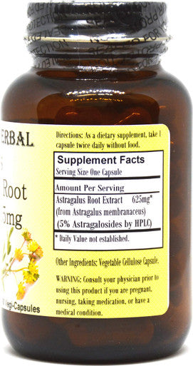 Barlowe's Herbal Elixirs Astragalus Extract 5% Astragalosides - 60 625mg VegiCaps - Stearate Free, Glass Bottle!