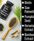 Hair Thickness Maximizer 11-In-1 Vegan Hair Growth Vitamins With Biotin 5000Mcg Pumpkin Seed Saw Palmetto & Bamboo Extract Hair Strengthening Supplement - Hair Vitamins For Thicker Hair Growth