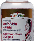 Canvita Halal&Vegan Hair Skin and Nails Gummy All-In-One Epidermis Reviver Nail and Hair Health Support Biotin Folic Acid