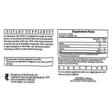 Neuromins 100mg (DHA) 50 Capsules - 3 Pack - Ecological Formulas/Cardiovascular Research