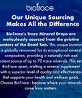 BioTrace Dead Sea Trace Mineral Drops | 72+ Concentrated Trace Minerals, Ionic Liquid Magnesium, Chloride, Potassium | Low Sodium | Energy, Electrolytes, Hydration | 96 Day Supply, 8.12 Fl Oz