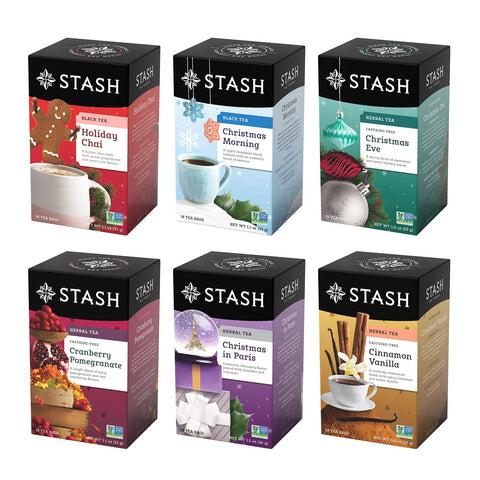 Stash Tea Relax and Unwind Tea Sampler - Assorted Specialty Tea Gift Set, Calming Herbal Teas to Support Relaxation, 7 Flavors, 35 Tea Bags