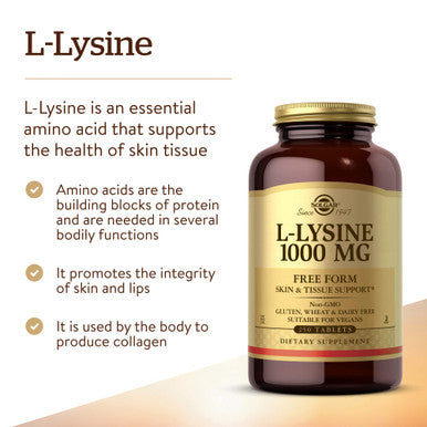 Solgar L-Lysine 1000 Mg 250 Tablets - Enhanced Absorption And Assimilation & Vitamin C 1000 Mg 250 Vegetable Capsules - Antioxidant & Immune Support - Overall Health