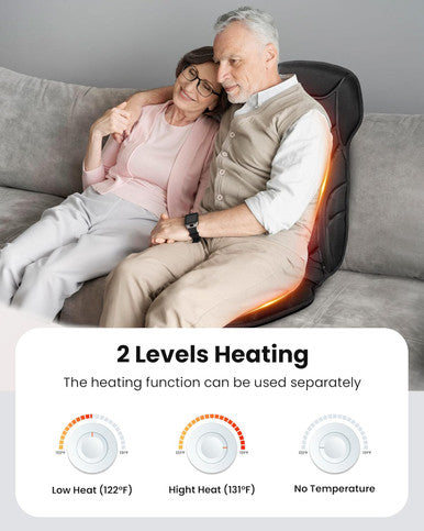 Comfier Massage Seat Cushion, Back Massager With 8 Massage Nodes & 5 Modes, Adjustable Chair Massage Pad With Heat For Home Office, Heated Chair Pad Gifts For Mom,Dad