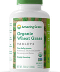 Amazing Grass Wheat Grass Tablets: 100% Whole-Leaf Wheat Grass Powder for Energy, Detox & Immunity Support, Chlorophyll Providing Greens, 200 Count