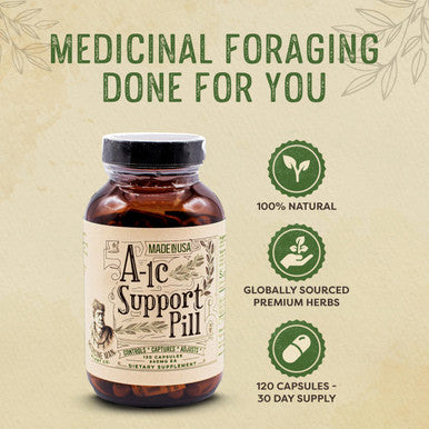 Medicine Man Plant Co A-1C Support 120 Capsules - Natural And Organic With Bitter Melon, Holy Basil, And Aloe Vera Extract - Non-Gmo And Herbal Formula