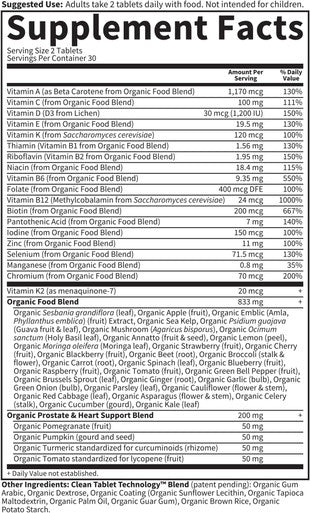 Garden Of Life Mykind Organics Men'S 40+ Multi 60 Tablets