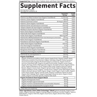 Garden of Life Organics Whole Food Multivitamin For Men 40+ 60 Tablets Vegan Mens Multi For Health Well-Being Certified Organic Whole Food Vitamins Minerals For Men Over 40 Mens Vitamins