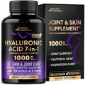 Nutraharmony Hyaluronic Acid Supplements 1000 Mg - Collagen Msm Boswellia Vitamin D3 C & E - Hyaluronic Acid Capsules - Skin Hydratation & Joint Comfort Support - 7-In-1 Complex - Made In Usa 120 Capsules