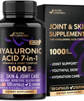 Nutraharmony Hyaluronic Acid Supplements 1000 Mg - Collagen Msm Boswellia Vitamin D3 C & E - Hyaluronic Acid Capsules - Skin Hydratation & Joint Comfort Support - 7-In-1 Complex - Made In Usa 120 Capsules