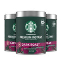 Starbucks Premium Instant Coffee, Dark Roast Coffee, Arabica Beans, Three 3.17 oz Tins