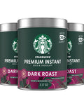 Starbucks Premium Instant Coffee Dark Roast, 3 Tins 3.17 oz | 100% Arabica premium instant and microground coffee; Dark Roast; 3 tins, 3.17 oz each