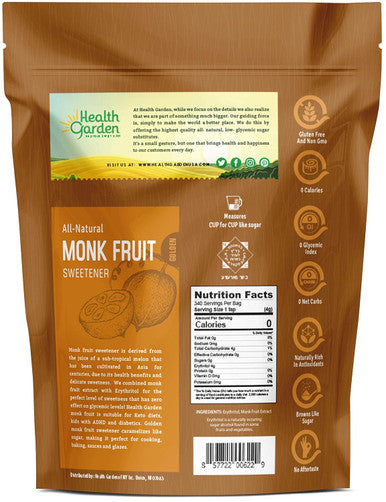 Health Garden Monk Fruit Sweetener Golden- Non Gmo - Gluten - Sugar Substitute - her - Keto Friendly (3 Lbs) (9505)