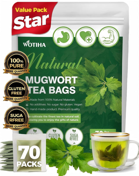 WOTIHA 50 Count Premium White Mulberry Leaf Tea Bags - 100% Natural & Pure, Improves Digestion, Supports Wellness, Slightly Sweet & Refreshing,Non-GMO Caffeine-Free, Additive-Free, Sugar-Free, Vegan