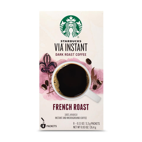Starbucks VIA Instant Coffee, Dark Roast Coffee, Italian Roast, 100% Arabica, Single-Serve, 1 Box (50 Packets) | 100% Arabica instant coffee packets; Italian Roast dark roast; 1 box, 50 packets