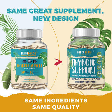 Thyroid Support For Women With Iodine Ãƒâ€¡Ã¢â€šÂ¬ 1069Mg Extra Strength Supplement For Metabolism, Focus With Ashwagandha, L-Tyrosine, Zinc, Selenium & More