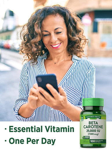 Nature's Truth BetaCarotene 25000 Iu Vitamin A Softgels, 100 Count