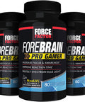 Force Factor Forebrain Pro Gamer Brain Booster, Gamer Supps to Increase Focus & Awareness, Blue Light, Gaming Supplement, Nootropic,, 240 Capsules, 3-Pack, Black