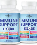 8 in 1 Immune Support Booster Supplement with Elderberry, Vitamin C and Zinc 50mg, Vitamin D 5000 IU, Turmeric Curcumin & Ginger, B6, Echinacea - 120 Count - 2 Pack