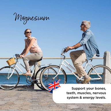 Healthspan Magnesium 375mg (90 Tablets) | Added Vitamin C & Vitamin B Complex | Promotes Immune Health | Support Your Bones, Teeth, Muscles & Nervous System | Vegan