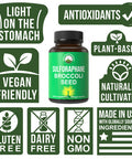 Sulforaphane Supplement 20Mg + Broccoli Seed Extract Vegan Capsules. Activated And Stabilized Sulforaphane From Broccoli Sprouts