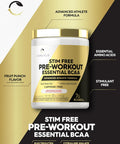 Carlyle Stim Pre Workout Powder | BCAA Amino Acids | 7g BCAA | Fruit Punch Flavor | Non-GMO and Gluten Supplement