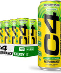 C4 Performance Energy Drink Cosmic Rainbow, Zero Sugar Carbonated Preworkout Energy, 200mg Caffeine with Beta Alanine, 16 Fl Oz (12 Pack), Packaging May Vary