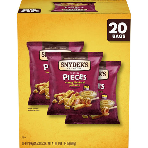 Snyder's of Hanover, Pretzel Pieces Honey Mustard and Onion, 1 Oz, 20 Ct