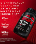 Protein Powder for Weight Loss | MuscleTech Nitro-Tech Ripped | Lean Whey Protein Powder | Whey Protein Isolate | Weight Loss Protein Powder for Women & Men | Chocolate, 4 lbs (42 Servings)