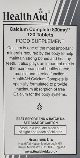 HealthAid Calcium Complete 800mg - 120 Vegan Tablets
