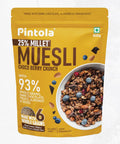 Pintola Dark Chocolate & Cranberry Muesli with 25% Millet & 60% Wholegrains (400g), Healthy breakfast cereal with 6 varied Nuts & seeds, No Preservatives, High in Fibre & Protein, Cholesterol Free