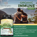 Sunergetic USDA Organic Immune Support Supplement Organic Immune Health Supplement with Vitamin C Elderberry Astragalus Oregano Ginger Moringa & Garlic Organic Immune System Support - 90 Immune Tablets