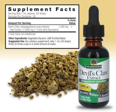 Nature'S Answer Devil's Claw Root Alcohol Extract 1 Fluid Ounce | Supports Joint Function | Promotes Muscle and Bone Function