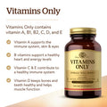 Solgar Vitamins Only 90 Vegetable Capsules - Multivitamin - Vitamin A B1 B2 C D & E - Overall Well-Being - Immune Support - Gluten Free Dairy Free Kosher - 90 Servings